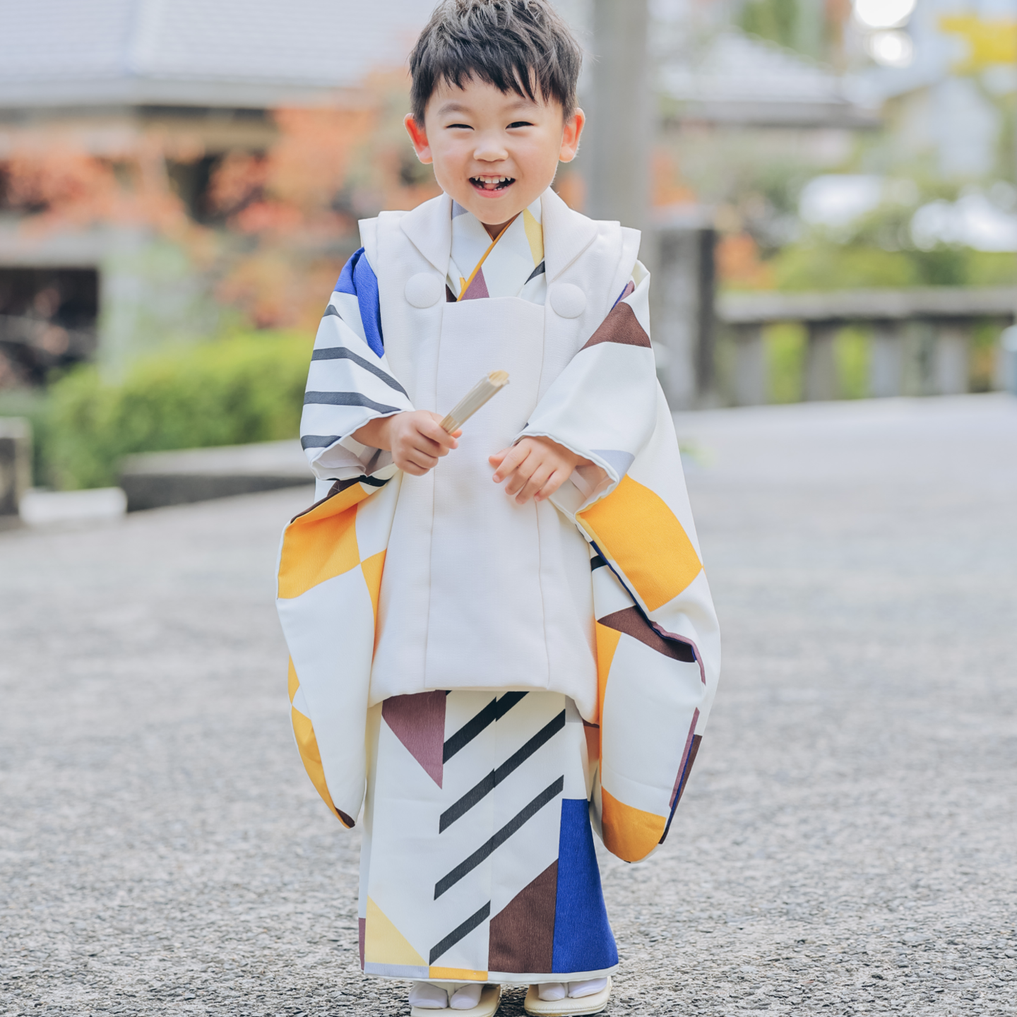 七五三被布を着た男の子