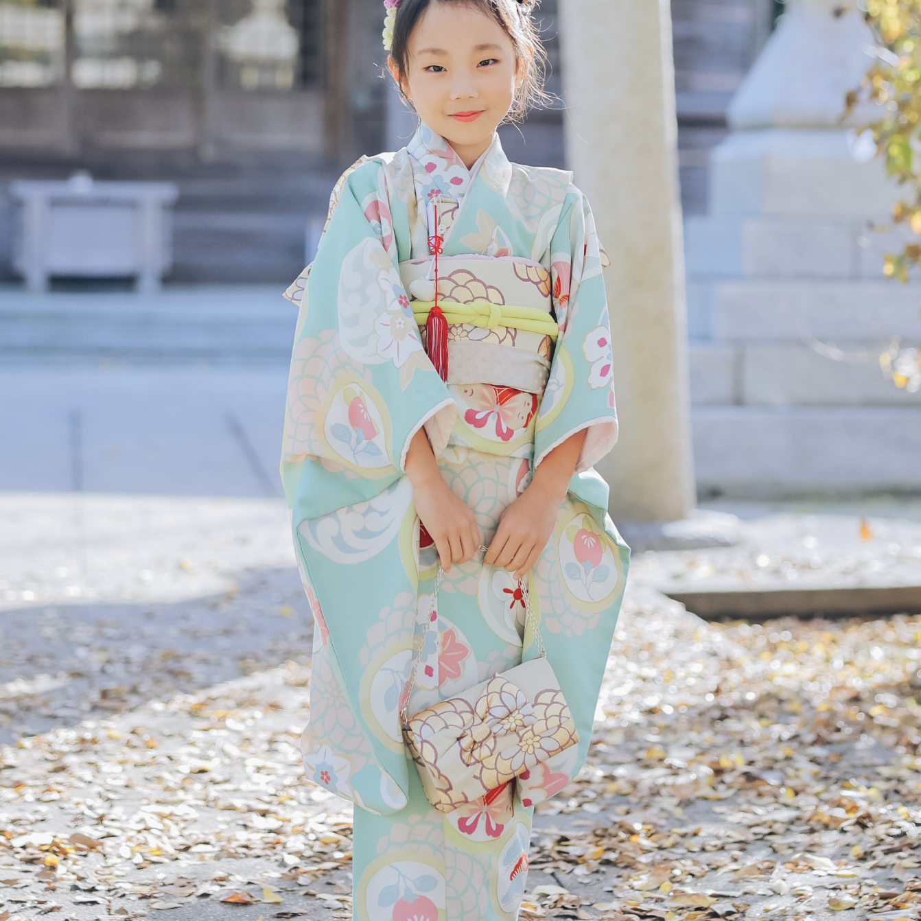 七五三7歳用着物を着ている女の子