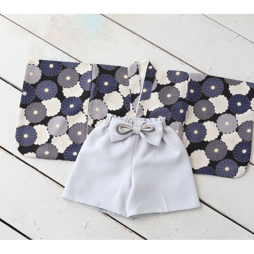 百日参り用青いお着物