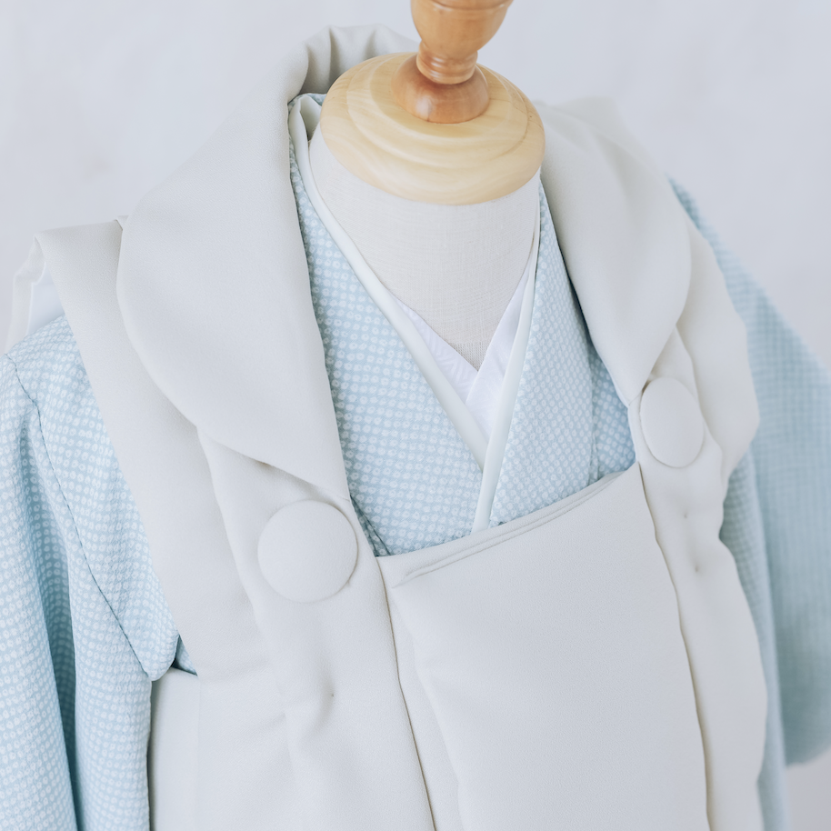 七五三着物ブルー色の被布