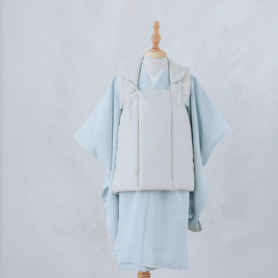 七五三着物ブルー色の被布